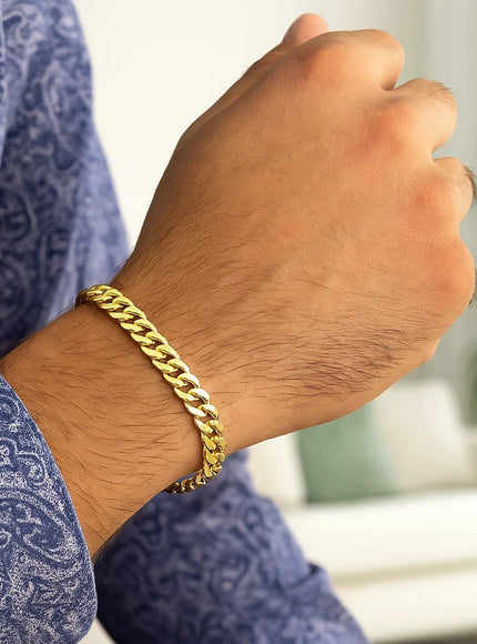 4.4mm 14k Yellow Gold Solid Miami Cuban Bracelet