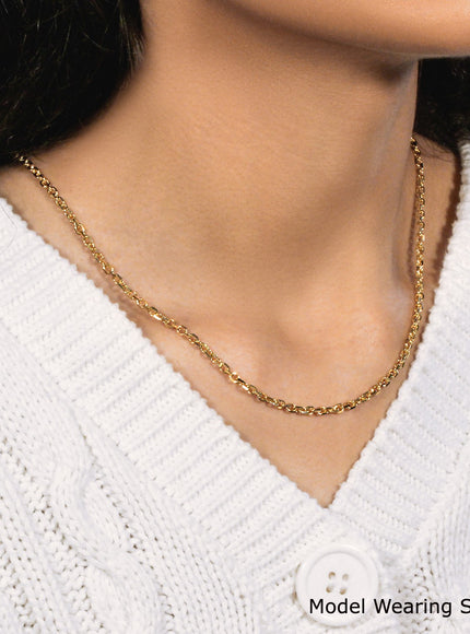 3.1mm 14k Yellow Gold Diamond Cut Cable Link Chain