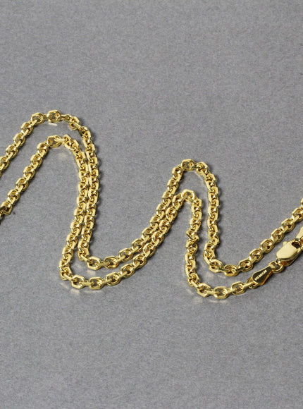 3.1mm 14k Yellow Gold Diamond Cut Cable Link Chain