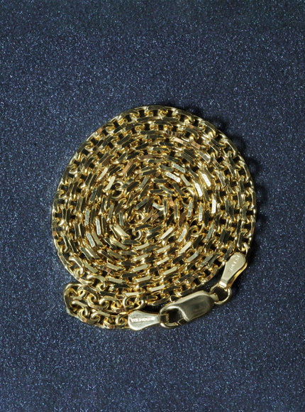 3.1mm 14k Yellow Gold Diamond Cut Cable Link Chain