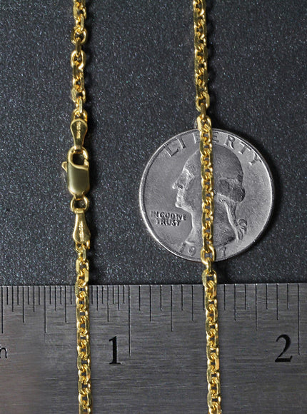 3.1mm 14k Yellow Gold Diamond Cut Cable Link Chain