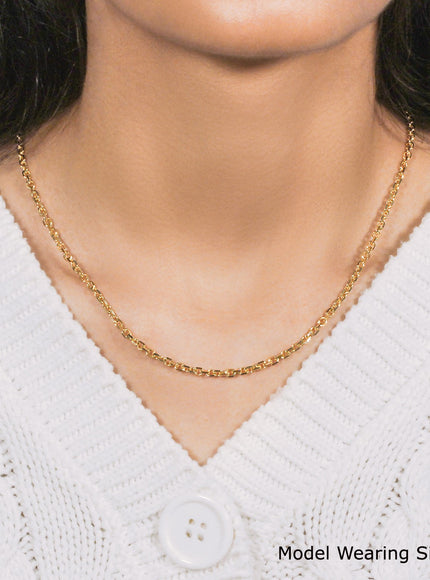 3.1mm 14k Yellow Gold Diamond Cut Cable Link Chain