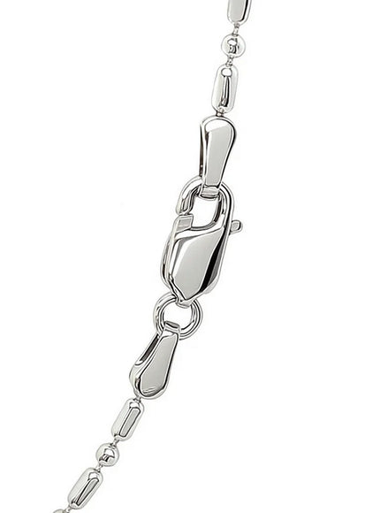 14k White Gold Diamond-Cut Alternating Bead Chain 1.5mm
