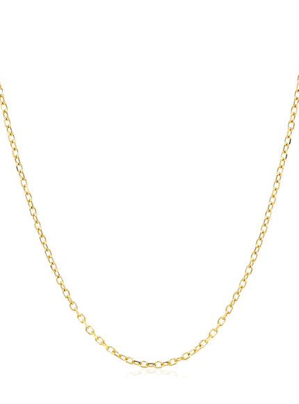 14k Yellow Gold Faceted Cable Link Chain 1.3mm