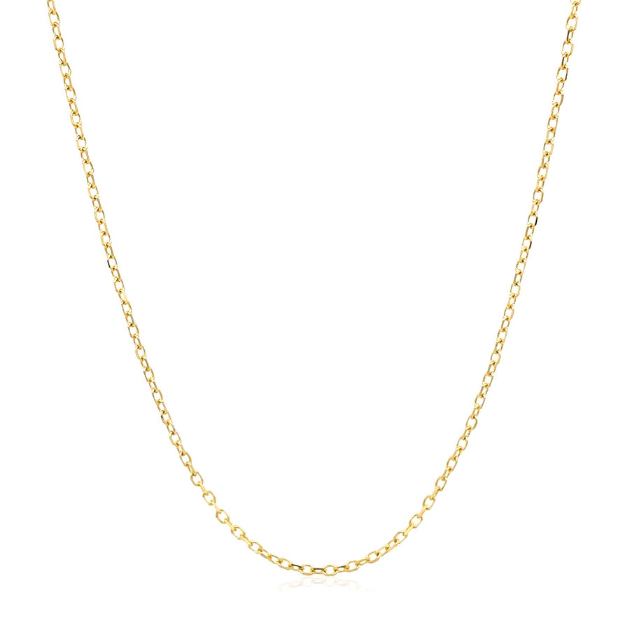 14k Yellow Gold Faceted Cable Link Chain 1.3mm