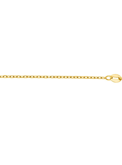 14k Yellow Gold Faceted Cable Link Chain 1.3mm