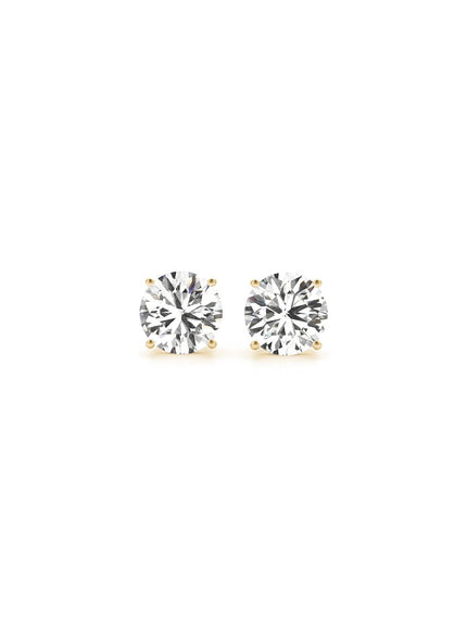 1 cttw Certified IGI Lab Grown Round Diamond Stud Earrings 14k Yellow Gold (G/VS2)