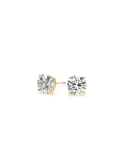 1 cttw Certified IGI Lab Grown Round Diamond Stud Earrings 14k Yellow Gold (G/VS2)