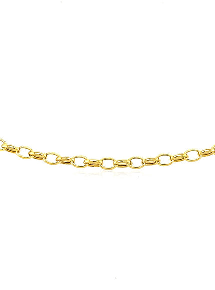 3.2mm 14k Yellow Gold Oval Rolo Bracelet