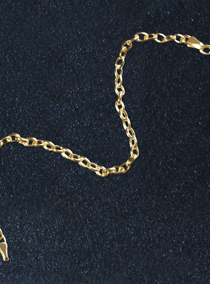 3.2mm 14k Yellow Gold Oval Rolo Bracelet