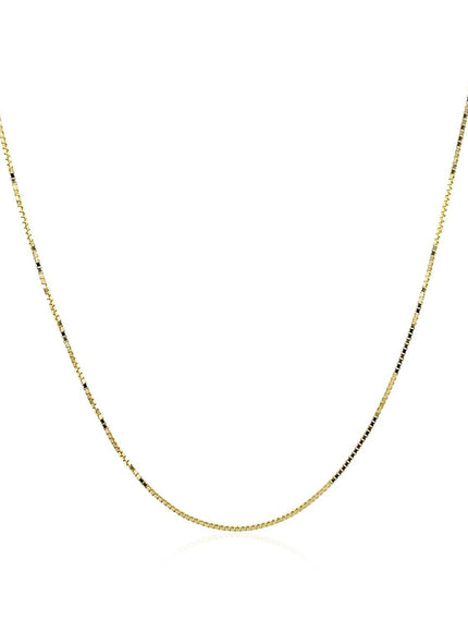 14k Yellow Gold Classic Box Chain 0.6mm - Ellie Belle