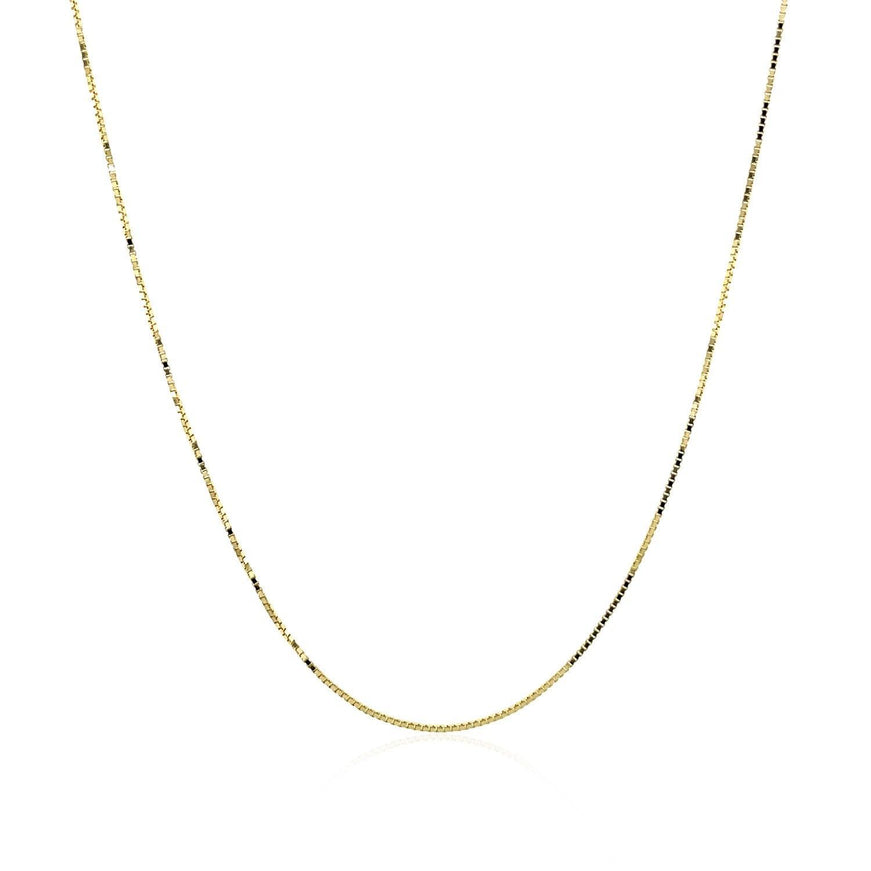 14k Yellow Gold Classic Box Chain 0.6mm - Ellie Belle