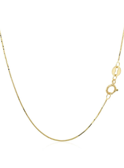 14k Yellow Gold Classic Box Chain 0.6mm - Ellie Belle