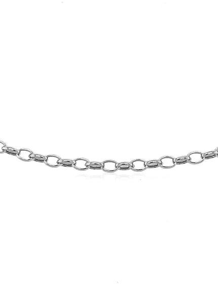 3.2mm 14k White Gold Oval Rolo Chain