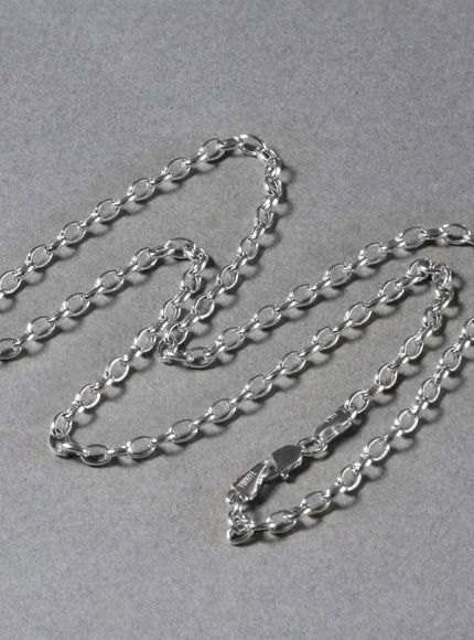3.2mm 14k White Gold Oval Rolo Chain