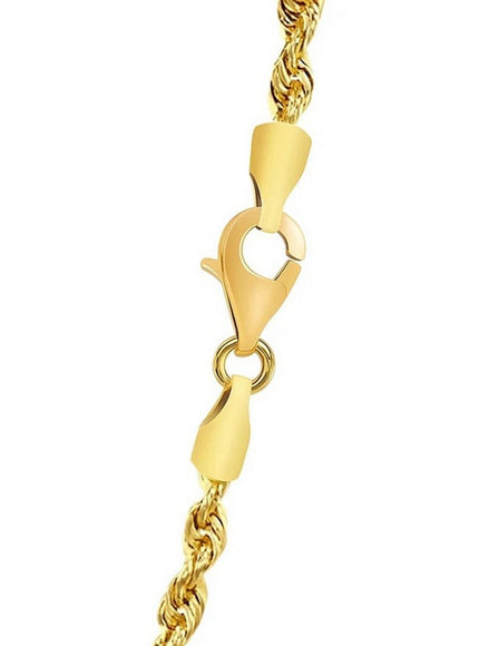 4.0mm 14k Yellow Gold Solid Diamond Cut Rope Chain