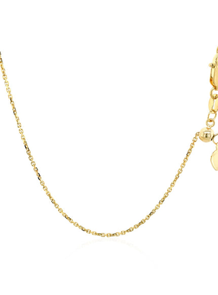 10k Yellow Gold Adjustable Cable Chain 0.9mm