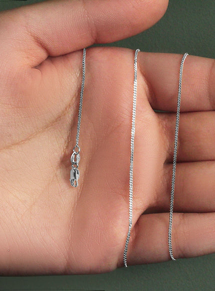 14k White Gold Gourmette Chain 1.0mm