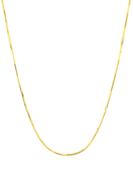 14k Yellow Gold Octagonal Shiny Snake Chain 0.8mm