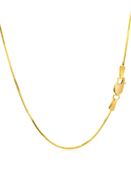 14k Yellow Gold Octagonal Shiny Snake Chain 0.8mm