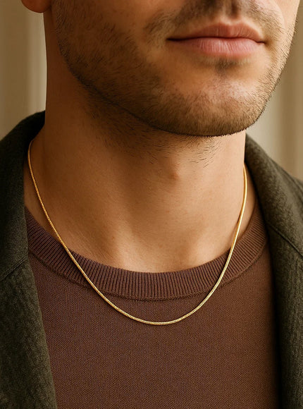 14k Yellow Gold Octagonal Shiny Snake Chain 0.8mm