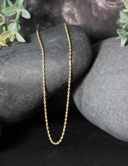 10k Yellow Gold Solid Diamond Cut Rope Chain 1.4mm - Ellie Belle