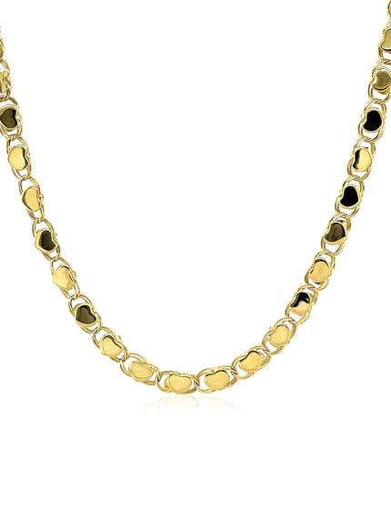 3.3mm 14k Yellow Gold Heart Chain