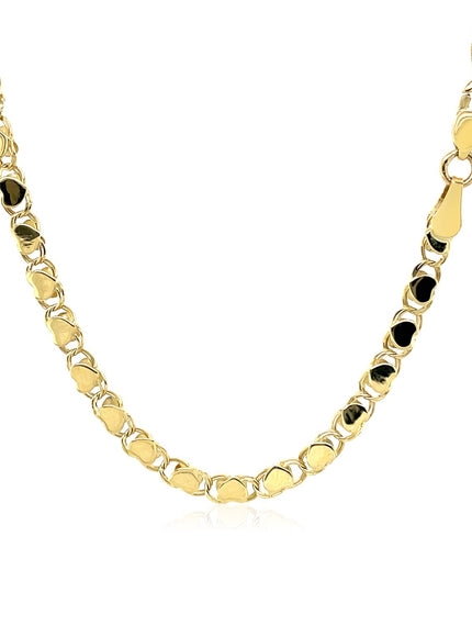 3.3mm 14k Yellow Gold Heart Chain