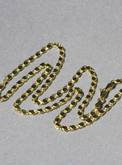 3.3mm 14k Yellow Gold Heart Chain