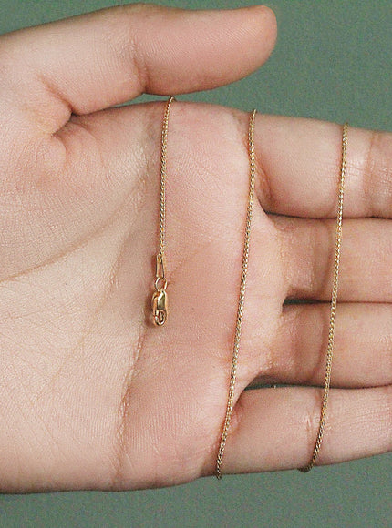 14k Yellow Gold Diamond Cut Round Wheat Chain 1.0mm