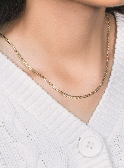 2.4mm 10k Yellow Gold Curb Chain
