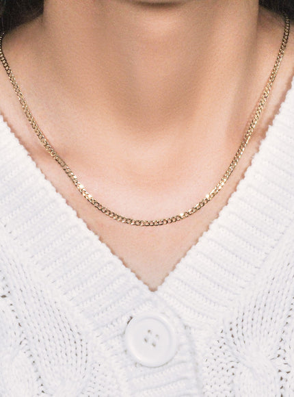2.4mm 10k Yellow Gold Curb Chain