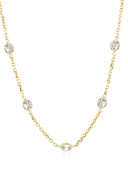 14k Yellow Gold CZ By the Yard Long Links