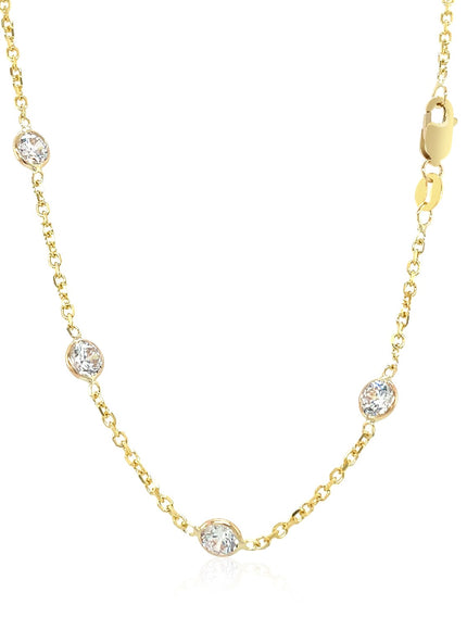14k Yellow Gold CZ By the Yard Long Links
