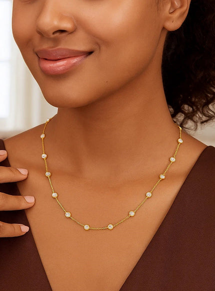 14k Yellow Gold CZ By the Yard Long Links