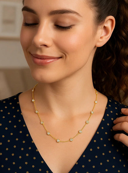 14k Yellow Gold CZ By the Yard Long Links