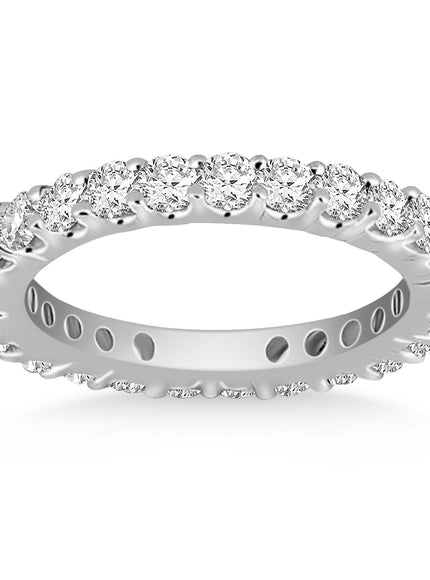 14k White Gold Common Prong Round Diamond Eternity Ring
