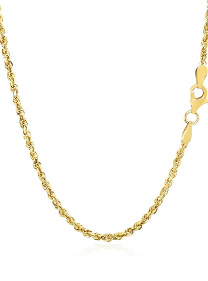 2.25mm 10k Yellow Gold Solid Diamond Cut Rope Chain