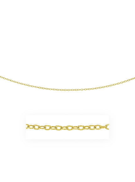 2.5mm 14k Yellow Gold Pendant Chain with Textured Links