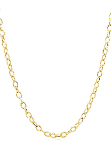 2.5mm 14k Yellow Gold Pendant Chain with Textured Links
