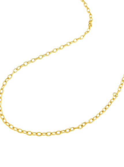 2.5mm 14k Yellow Gold Pendant Chain with Textured Links