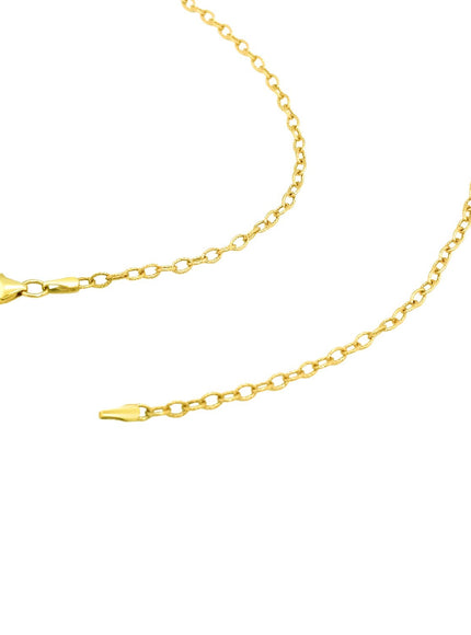 2.5mm 14k Yellow Gold Pendant Chain with Textured Links