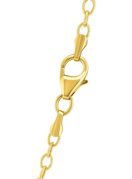 2.5mm 14k Yellow Gold Pendant Chain with Textured Links