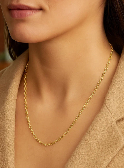 2.5mm 14k Yellow Gold Pendant Chain with Textured Links