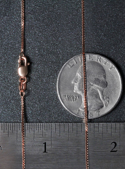 14k Rose Gold Classic Box Chain 0.8mm