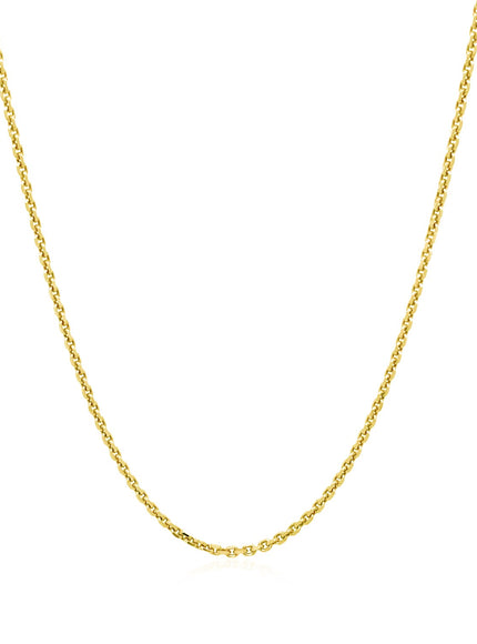 14k Yellow Gold Diamond Cut Cable Link Chain 1.4mm