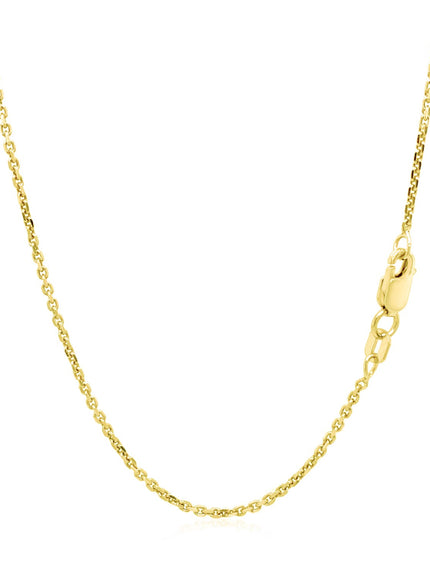 14k Yellow Gold Diamond Cut Cable Link Chain 1.4mm