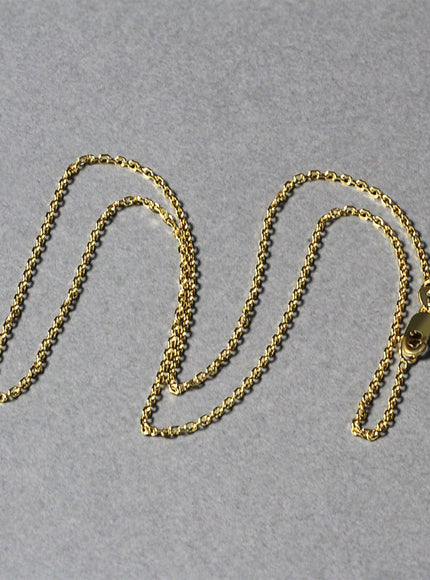 14k Yellow Gold Diamond Cut Cable Link Chain 1.4mm
