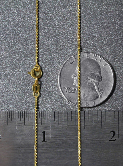 14k Yellow Gold Diamond-Cut Bead Chain 1.0mm