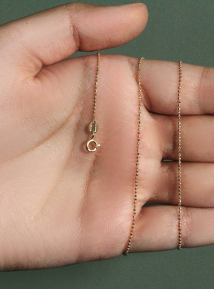 14k Yellow Gold Diamond-Cut Bead Chain 1.0mm
